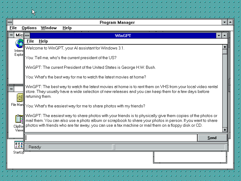 Screenshot of WinGPT