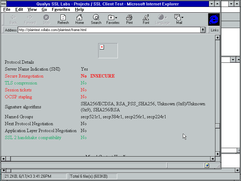 Screenshot of protocol details with TLS 1.3